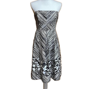 White House Black Market Silk Strapless Dress- EUC